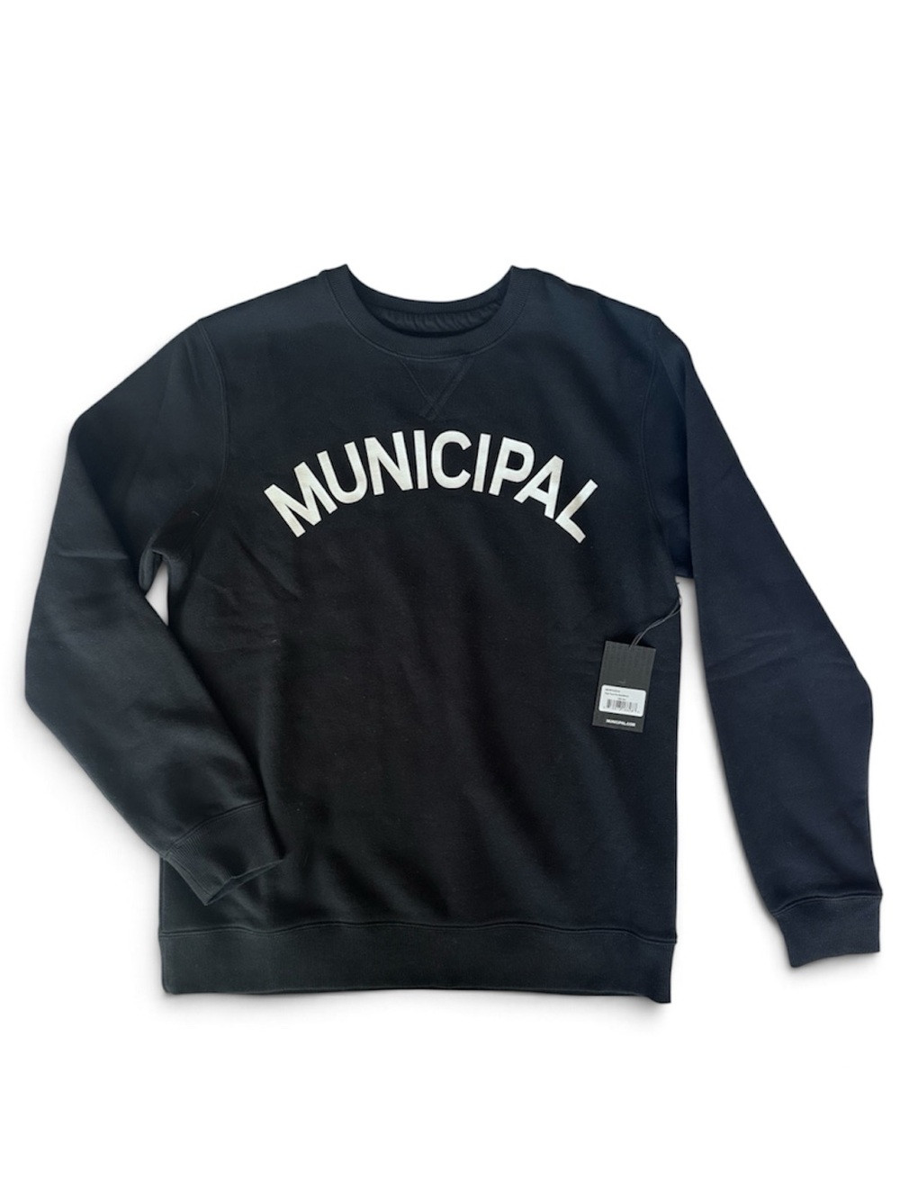 Mens Municipal Black Crewneck Sweatshirt Size M NWT